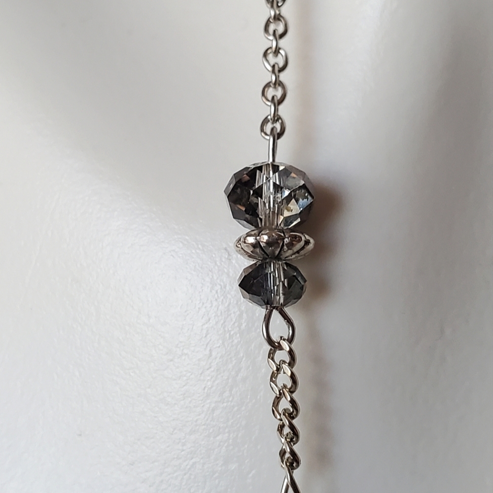 Handmade Black Stripe Agate Column Pendant Necklace - Picture 7 of 9